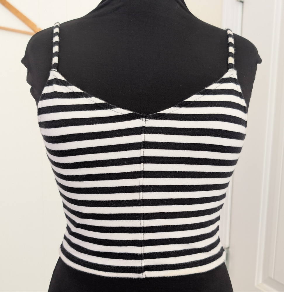 🩷 5/$25 - Hollister Black and White Striped Camisole